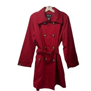 Vintage London Fog Double Breasted Midi Trench Coat Belted 2 PocketH20 Resistant